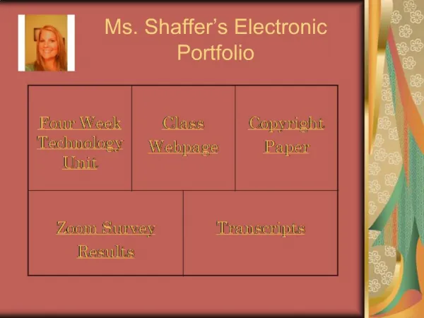 Ms. Shaffer s Electronic Portfolio