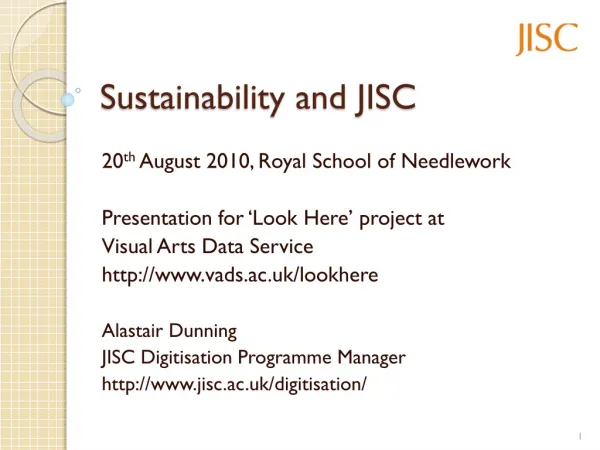 Sustainability and JISC