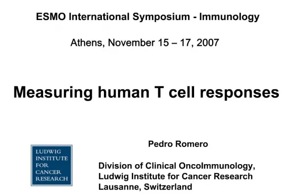 Measuring human T cell responses
