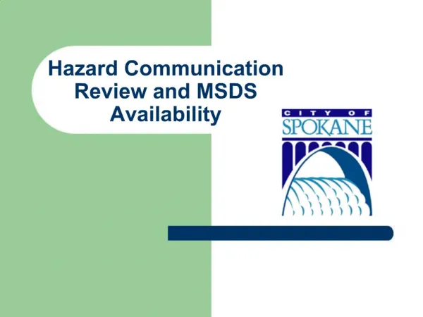 Hazard Communication Review and MSDS Availability