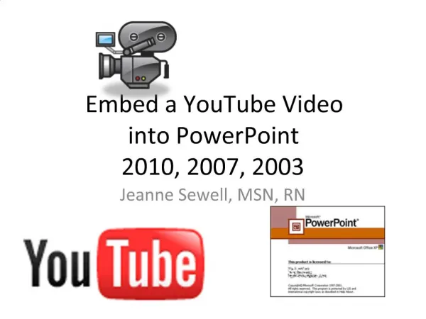 Embed a YouTube Video into PowerPoint 2010, 2007, 2003