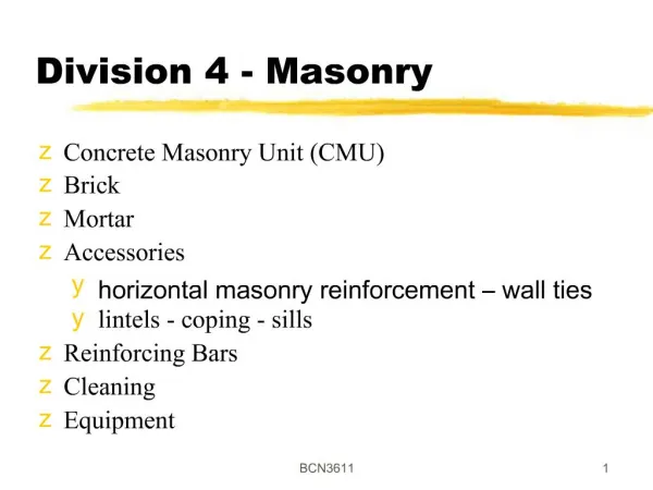 Division 4 - Masonry