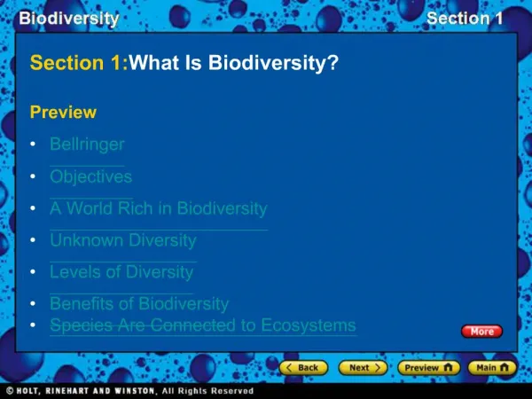 Section 1: What Is Biodiversity