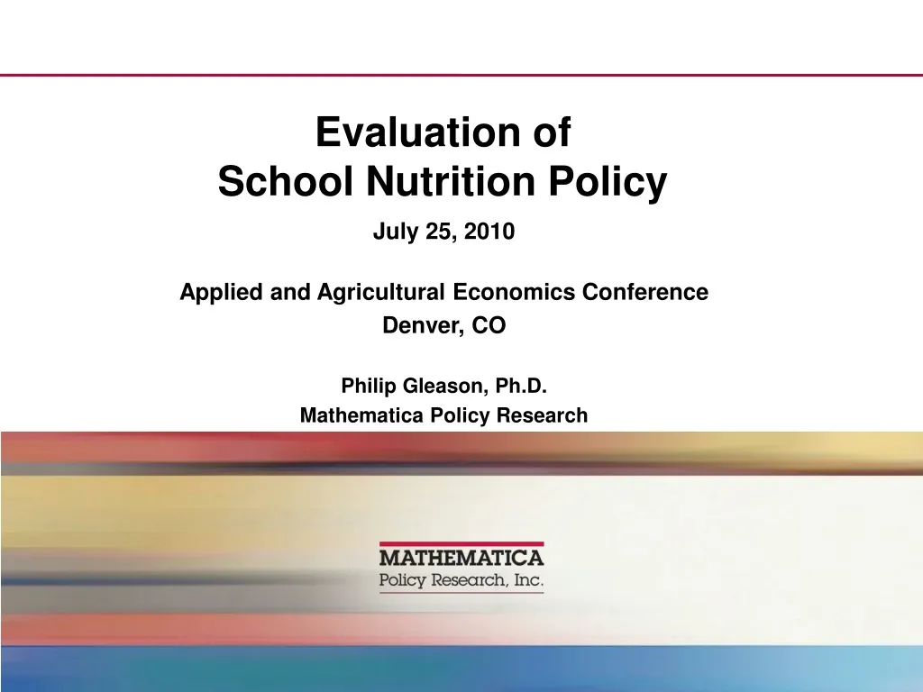 evaluation of school nutrition policy