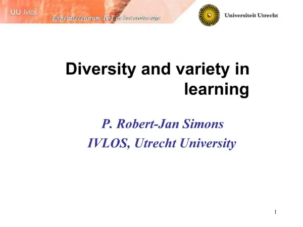 Diversity and variety in learning