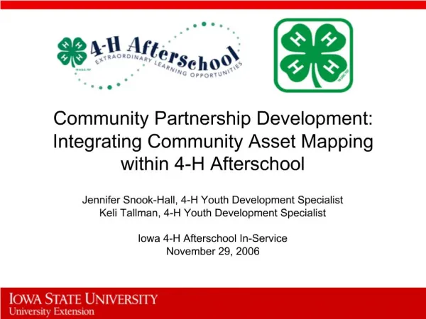 Community Partnership Development: Integrating Community Asset Mapping within 4-H Afterschool