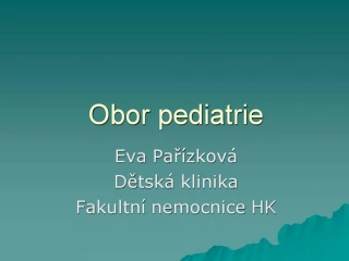 Obor pediatrie - slide 1