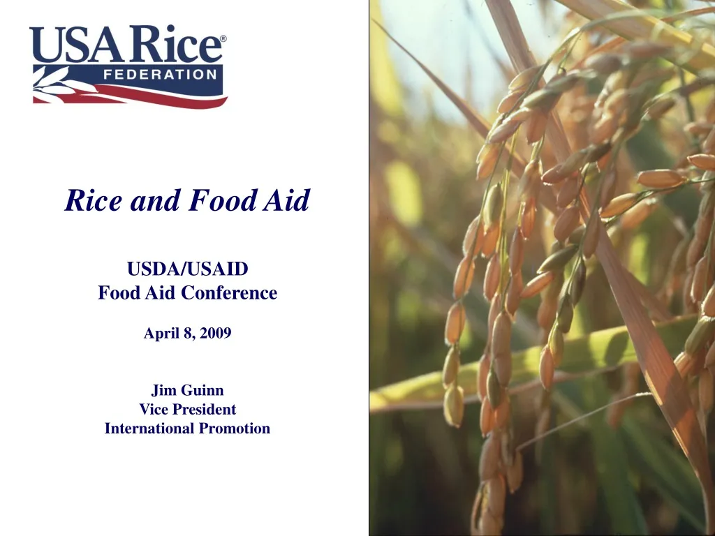 rice and food aid usda usaid food aid conference
