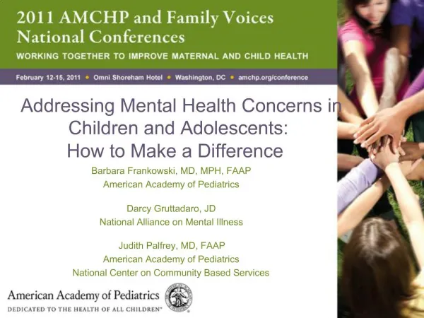 Addressing Mental Health Concerns in Children and Adolescents: How to Make a Difference