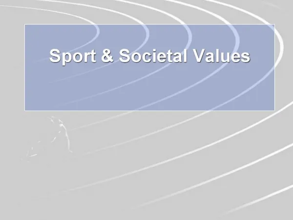Sport Societal Values