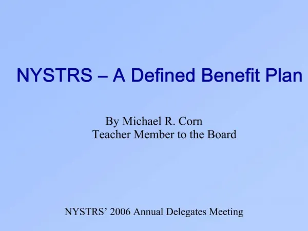 NYSTRS A Defined Benefit Plan
