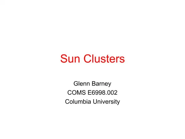 Sun Clusters