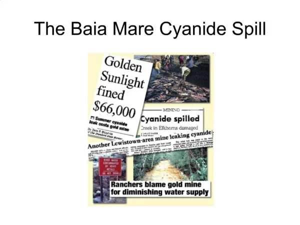 The Baia Mare Cyanide Spill