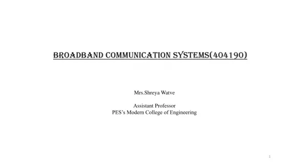 BROADBAND COMMUNICATION SYSTEMS(404190)