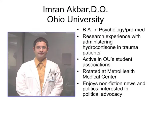 Imran Akbar,D.O. Ohio University