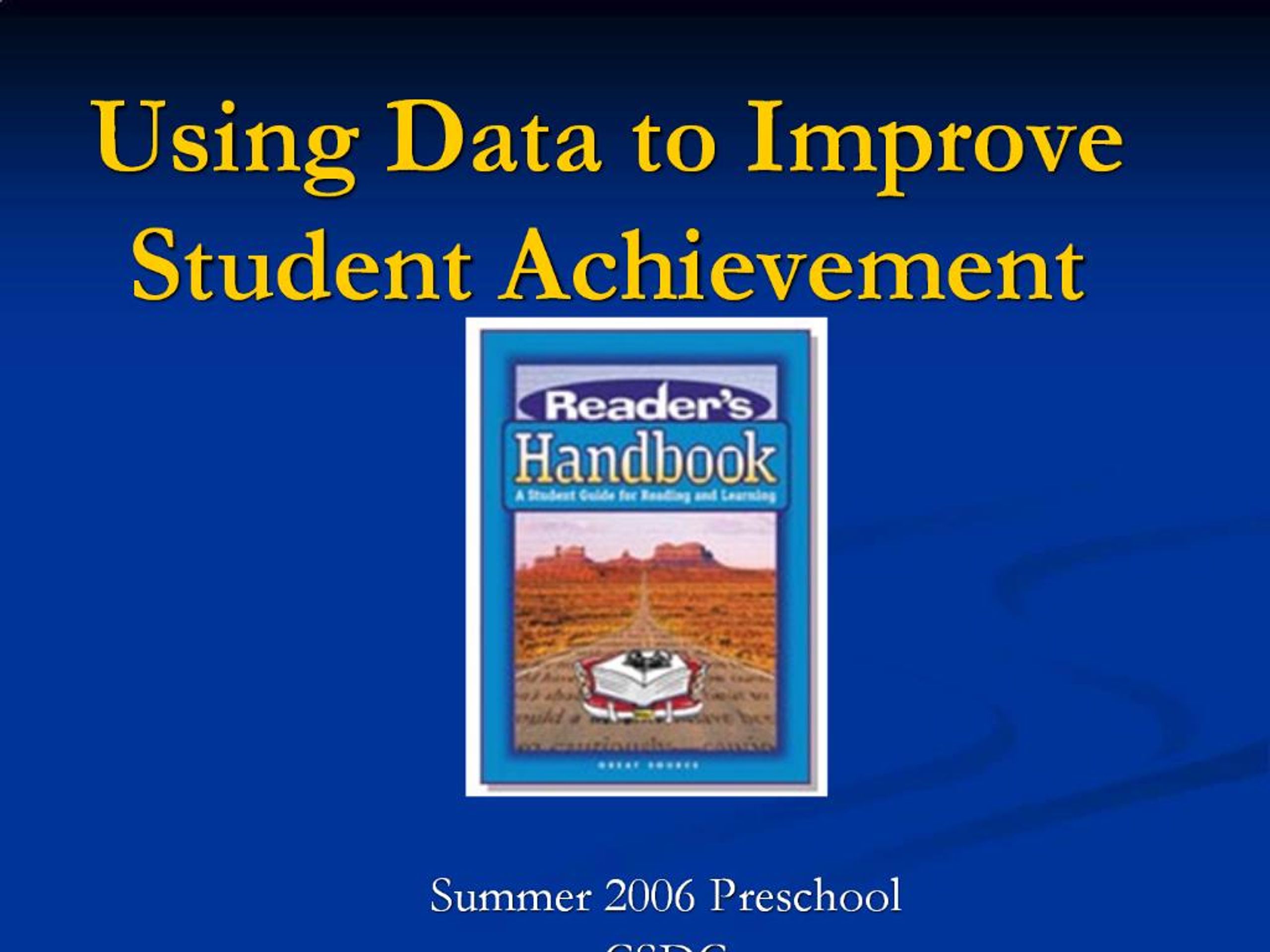 PPT - Using Data to Improve Student Achievement PowerPoint Presentation ...