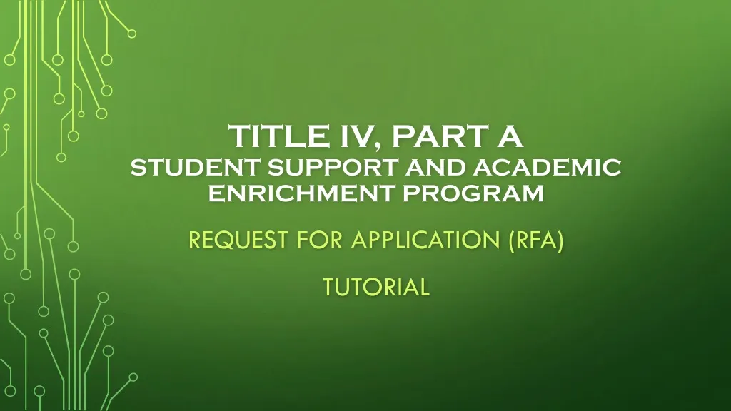 title iv part a student support and academic enrichment program