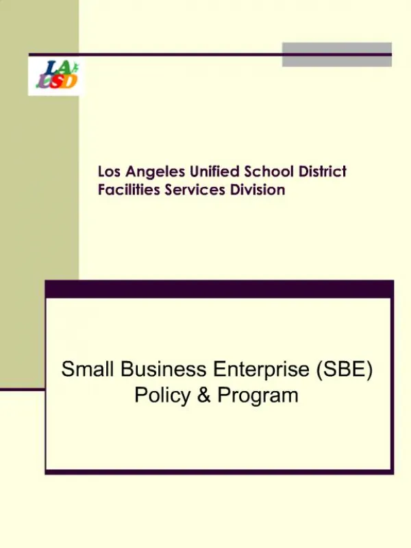Los Angeles Unified School District Facilities Services Division