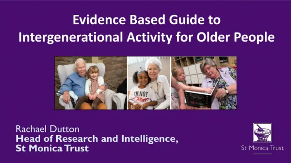Evidence Based Guide to Intergenerational Activity for Older People
