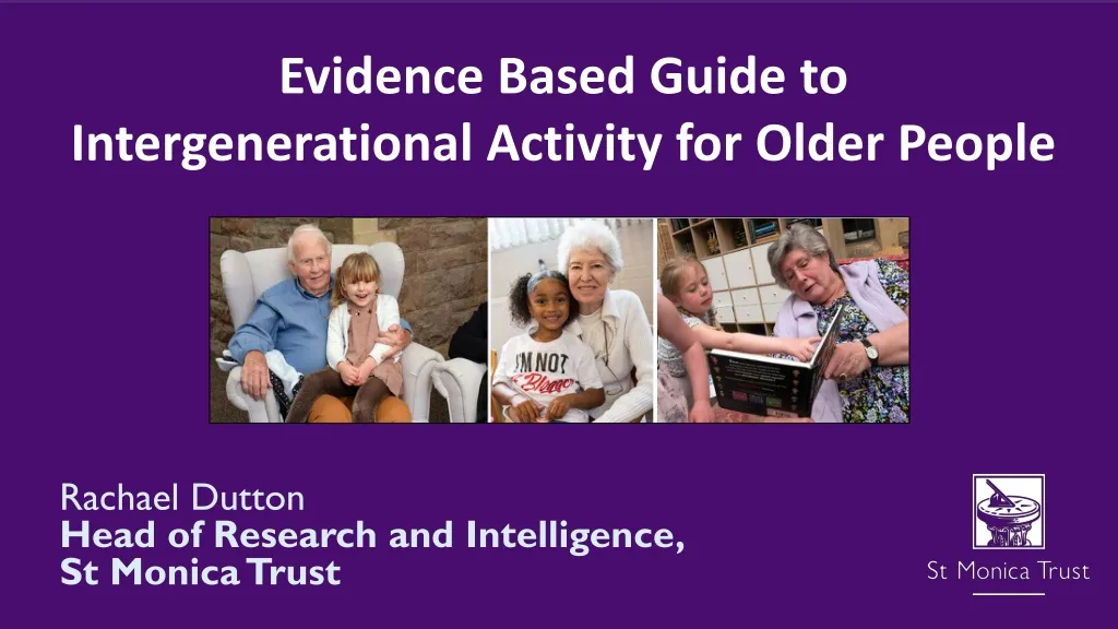 evidence based guide to intergenerational activity for older people
