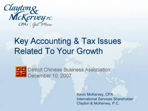 Key Accounting Tax Issues Related To Your Growth