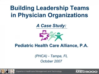 Building Leadership Teams in Physician Organizations - slide 1
