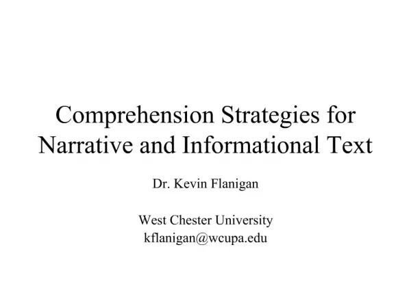 Comprehension Strategies for Narrative and Informational Text