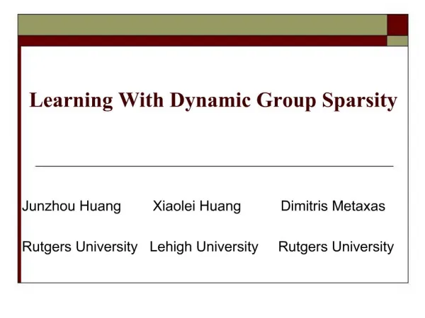 Learning With Dynamic Group Sparsity