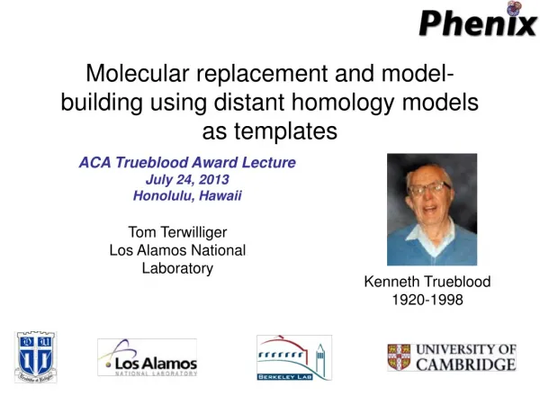 Molecular replacement and model-building using distant homology models as templates