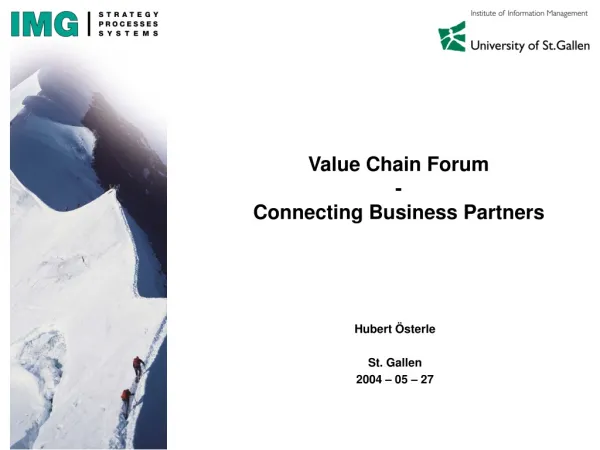 Value Chain Forum - Connecting Business Partners