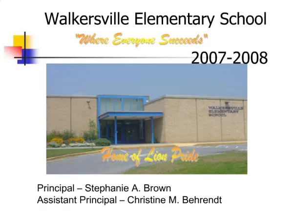 Walkersville Elementary School 2007-2008