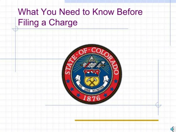 What You Need to Know Before Filing a Charge