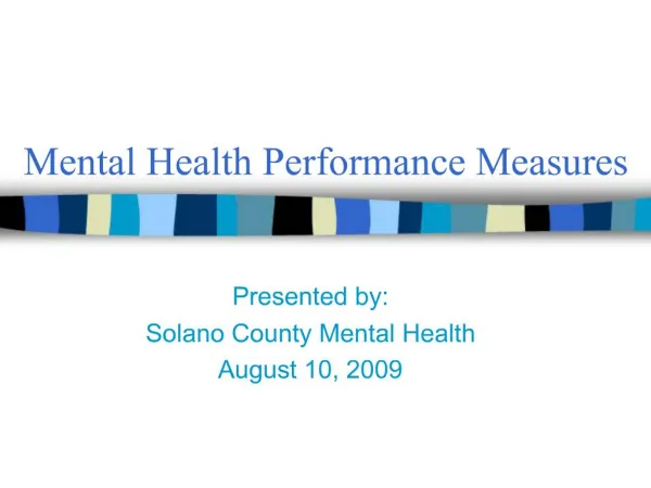 Mental Health Performance Measures