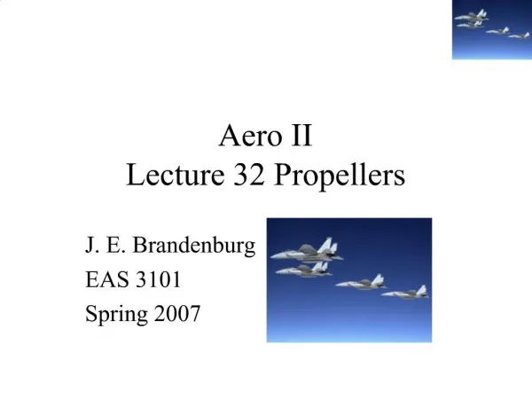 Aero II Lecture 32 Propellers