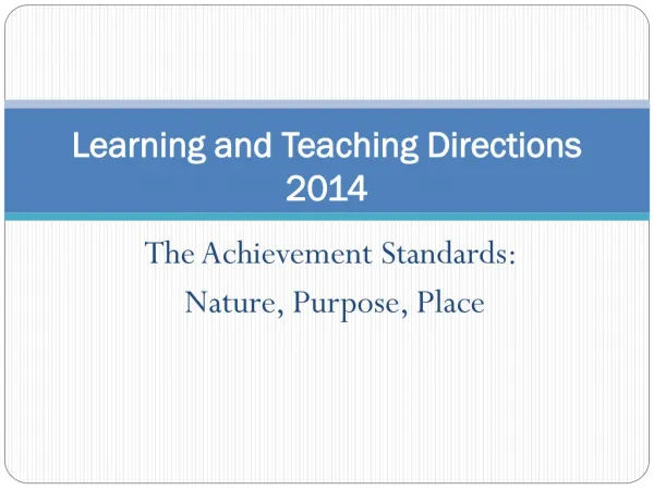 Learning and Teaching Directions 2014