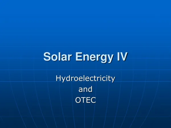 Solar Energy IV