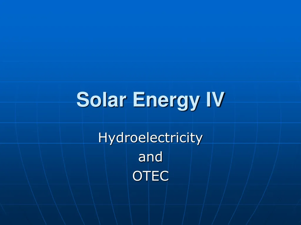 solar energy iv