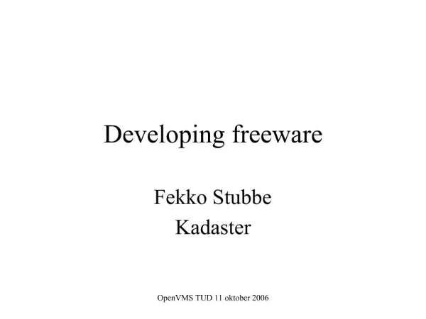 Developing freeware