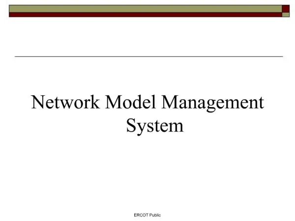 Network Model Management System