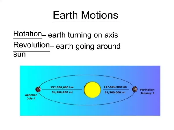 Earth Motions