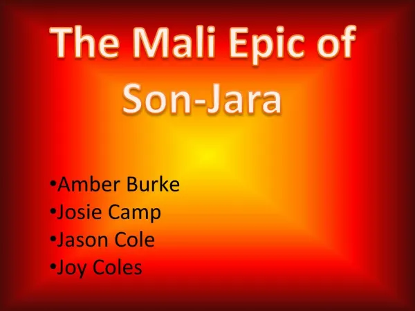 The Mali Epic of Son-Jara