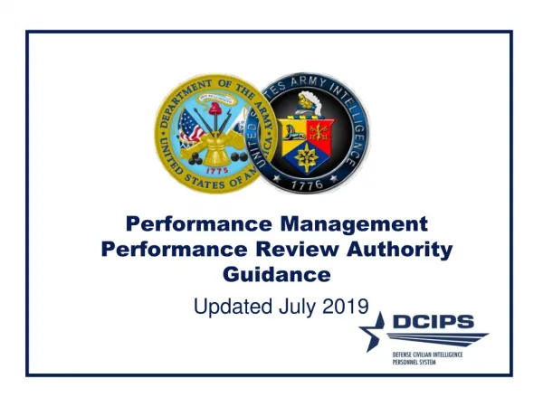 Performance Management Performance Review Authority Guidance