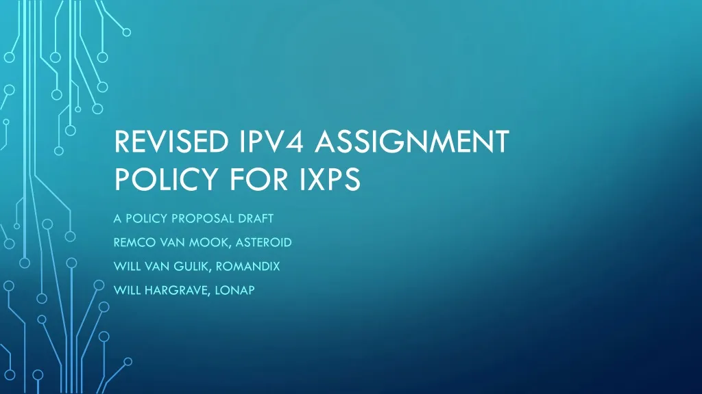revised ipv4 assignment poli c y for ixps