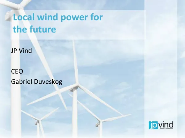 Local wind power for the future