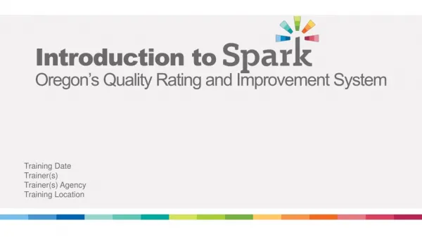 Introduction to Oregon’s Quality Rating and Improvement System