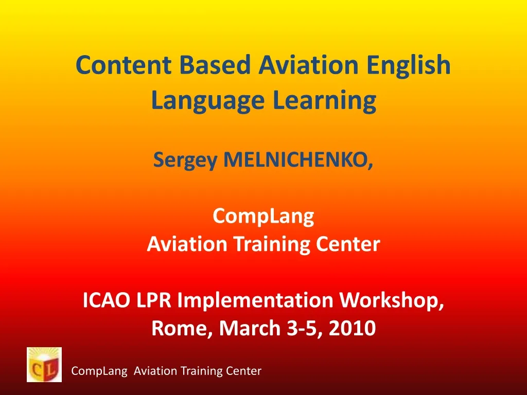 content based aviation english language learning