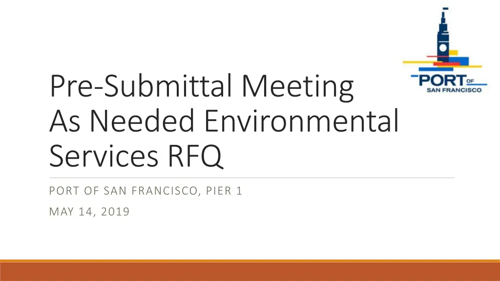 pre submittal meeting as needed environmental services rfq
