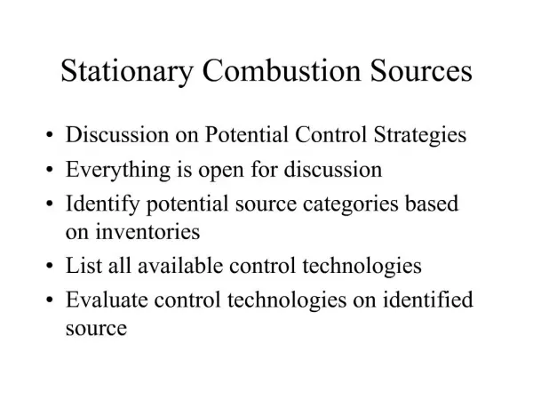 Stationary Combustion Sources