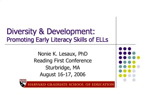Diversity Development: Promoting Early Literacy Skills of ELLs