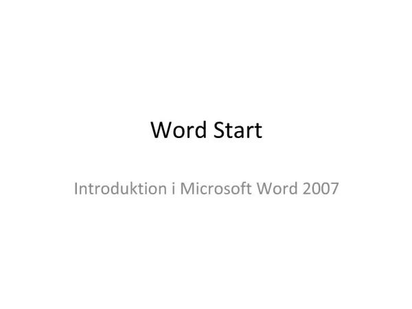 Word Start